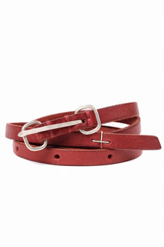 Load image into Gallery viewer, m.a+ double oval buckle thin belt / EL1B/GR3,0 (RUBY RED)