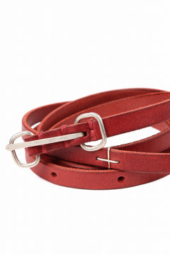 Load image into Gallery viewer, m.a+ double oval buckle thin belt / EL1B/GR3,0 (RUBY RED)
