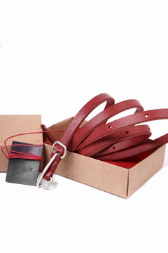 Load image into Gallery viewer, m.a+ double oval buckle thin belt / EL1B/GR3,0 (RUBY RED)