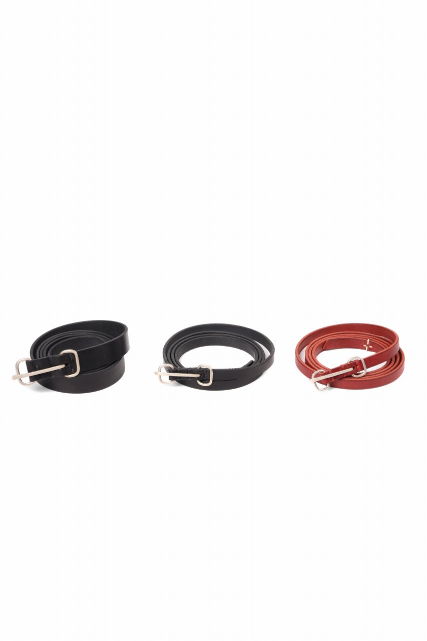 Load image into Gallery viewer, m.a+ double oval buckle thin belt / EL1B/GR3,0 (RUBY RED)
