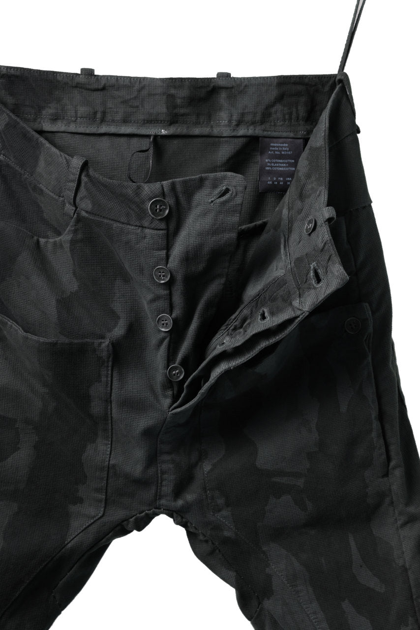 画像をギャラリービューアに読み込む, masnada SLIM GUSSET PANTS / STRETCH MICRO RIP COTTON (CAMO LEGION)