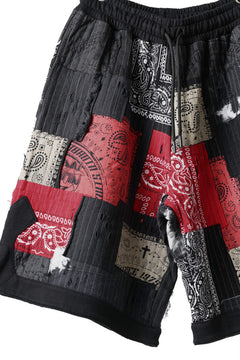 画像をギャラリービューアに読み込む, MASSIMO SABBADIN FULL BORO STYLE BASKET SHORTS (BLACK x RED #A)