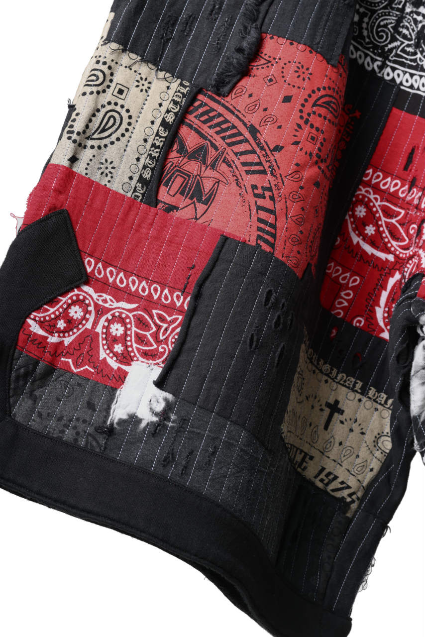 画像をギャラリービューアに読み込む, MASSIMO SABBADIN FULL BORO STYLE BASKET SHORTS (BLACK x RED #A)