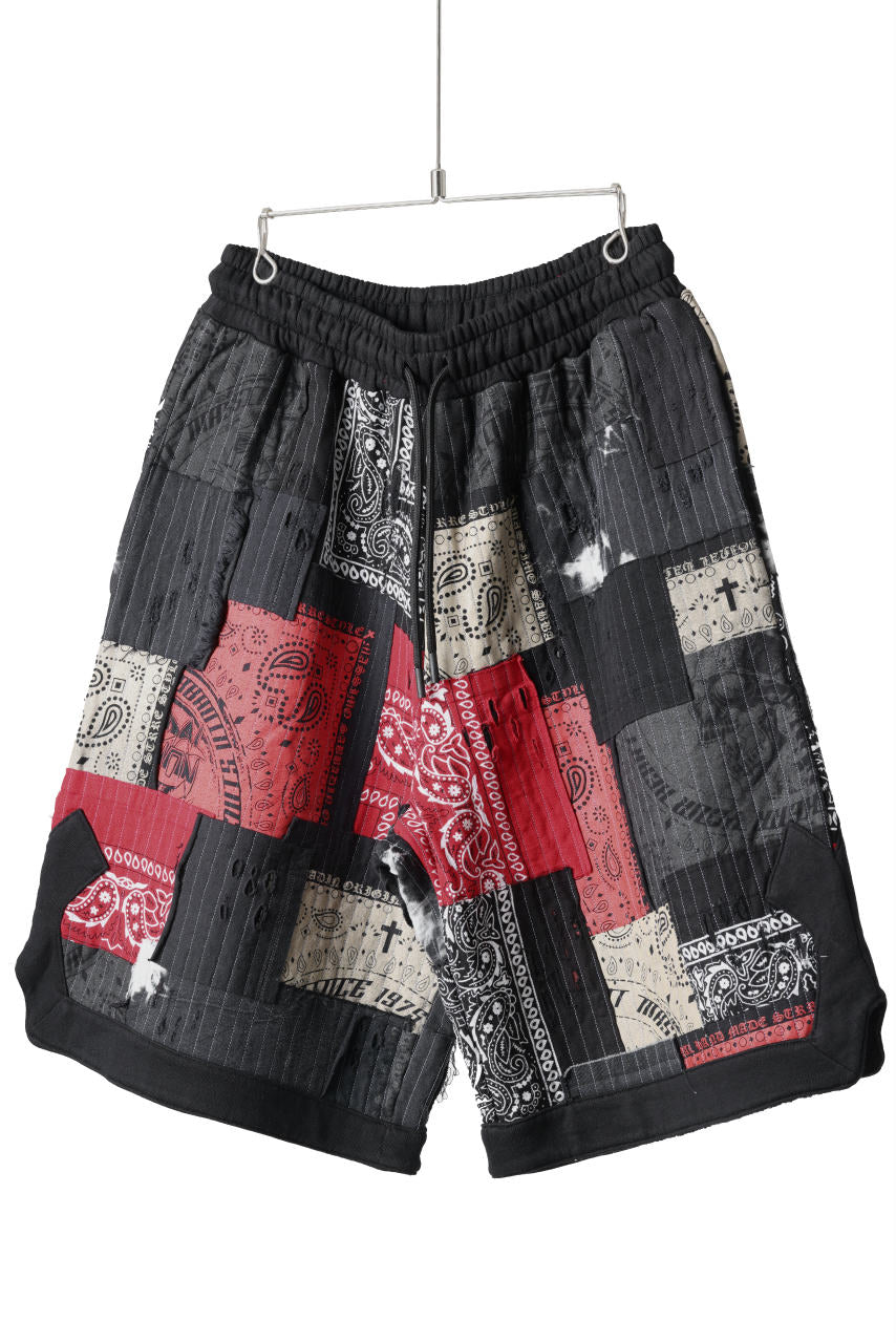 画像をギャラリービューアに読み込む, MASSIMO SABBADIN FULL BORO STYLE BASKET SHORTS (BLACK x RED #A)