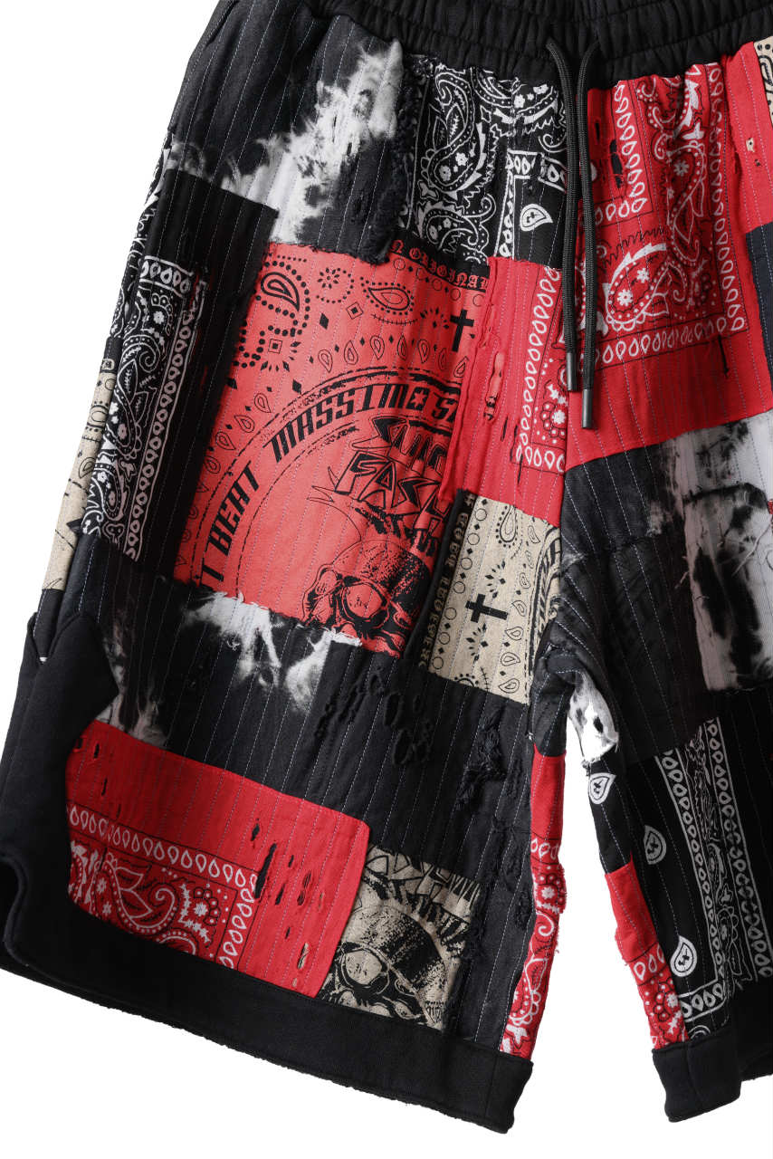 画像をギャラリービューアに読み込む, MASSIMO SABBADIN FULL BORO STYLE BASKET SHORTS (BLACK x RED #B)