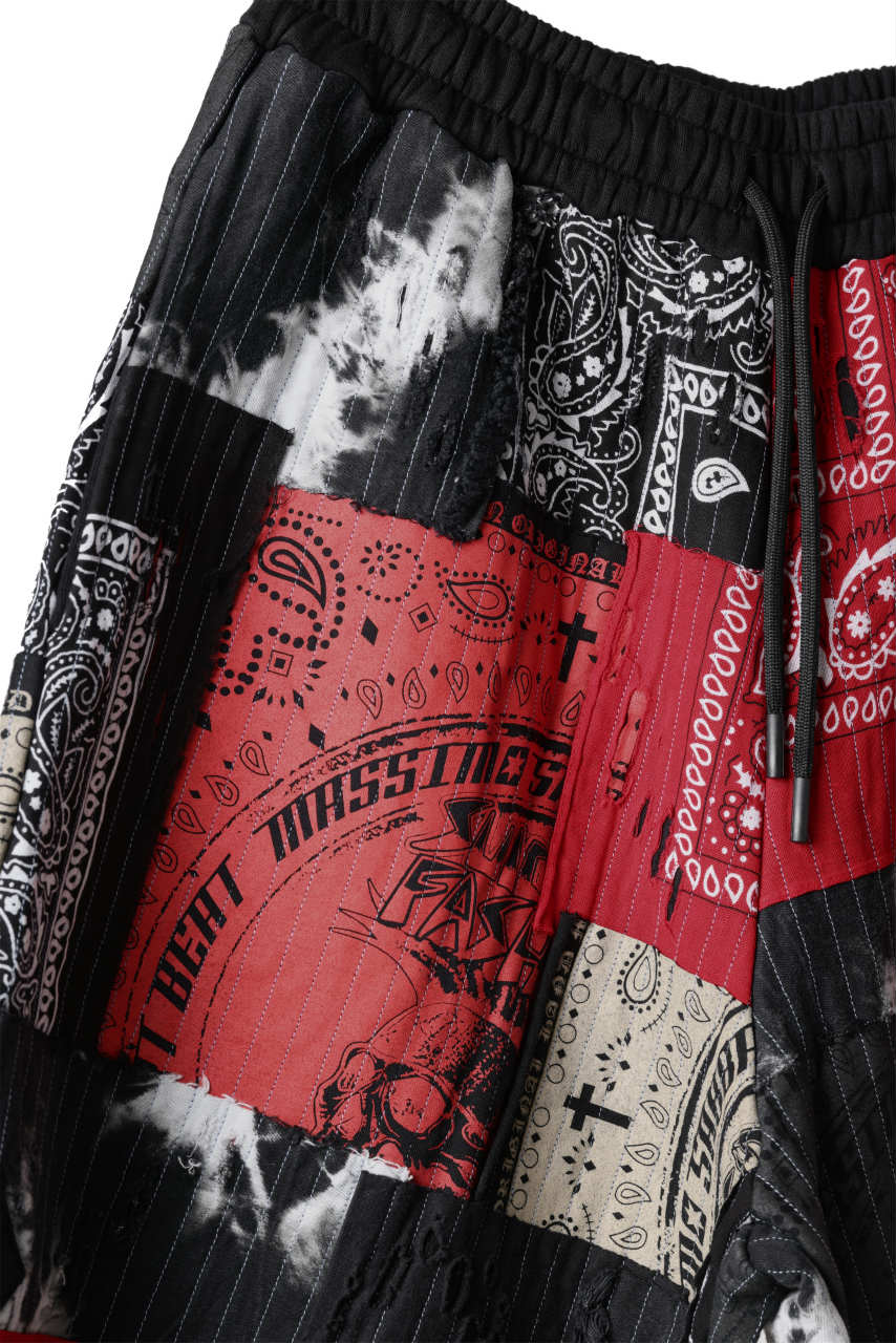 画像をギャラリービューアに読み込む, MASSIMO SABBADIN FULL BORO STYLE BASKET SHORTS (BLACK x RED #B)