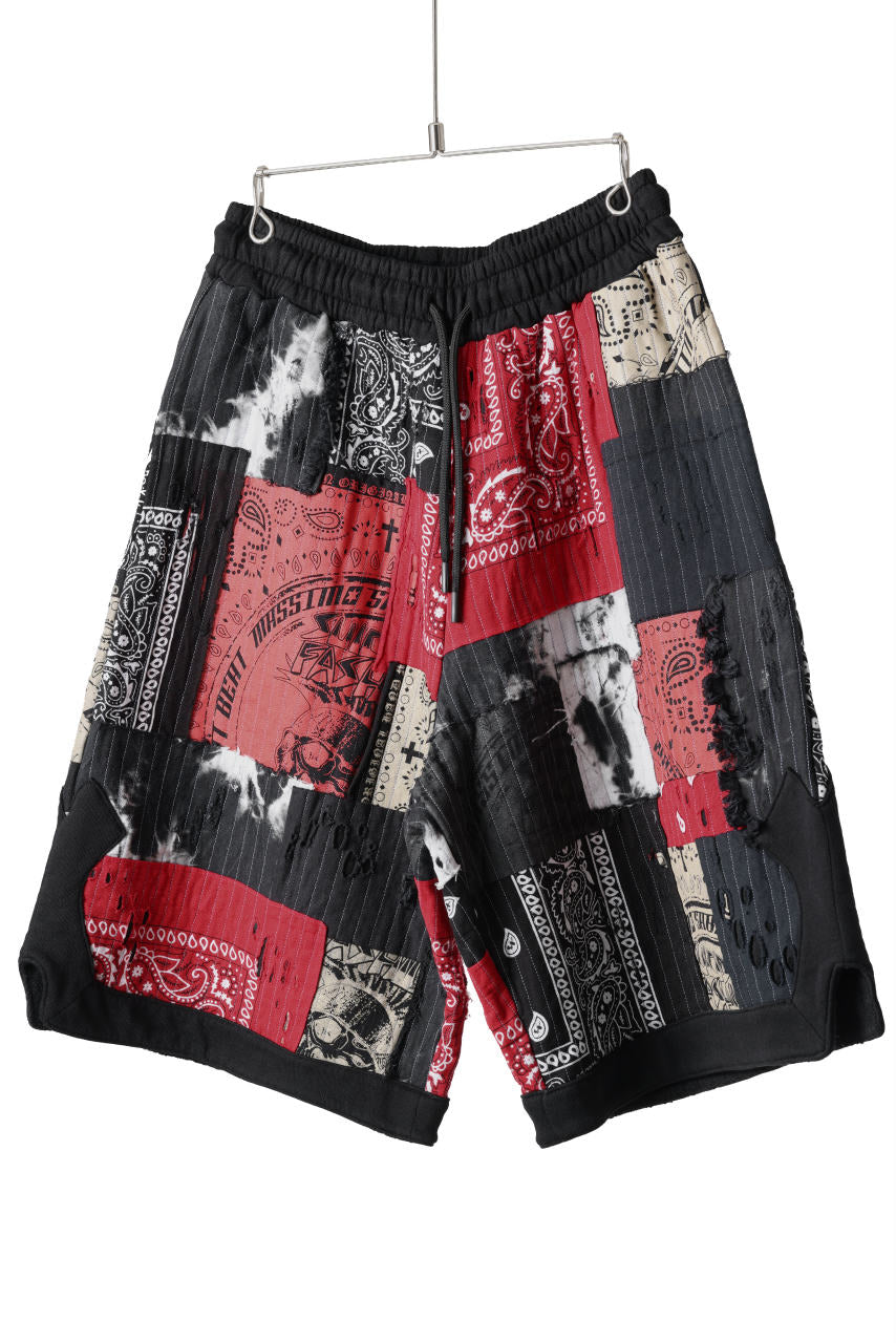 画像をギャラリービューアに読み込む, MASSIMO SABBADIN FULL BORO STYLE BASKET SHORTS (BLACK x RED #B)