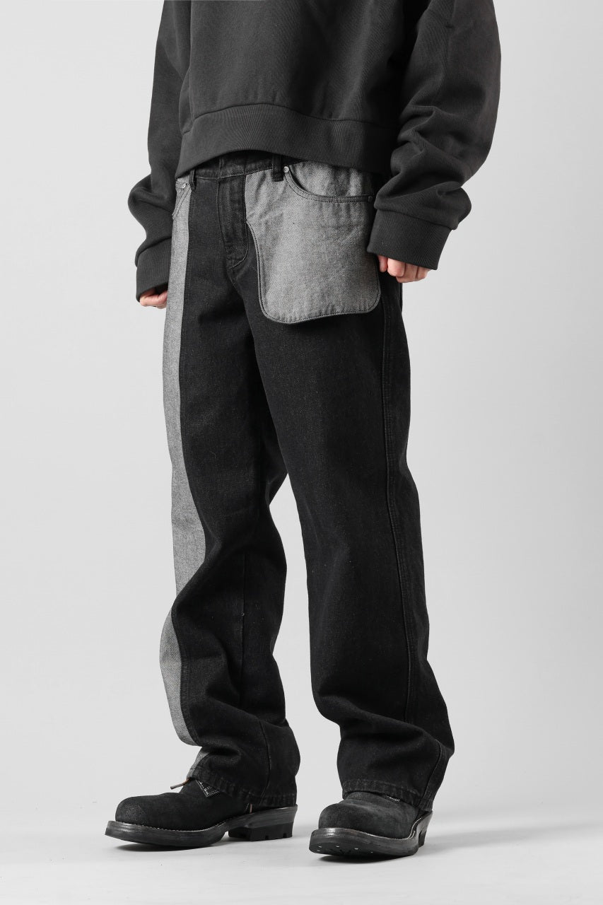 画像をギャラリービューアに読み込む, Feng Chen Wang INSIDE-OUT JEANS TROUSERS (BLACK)