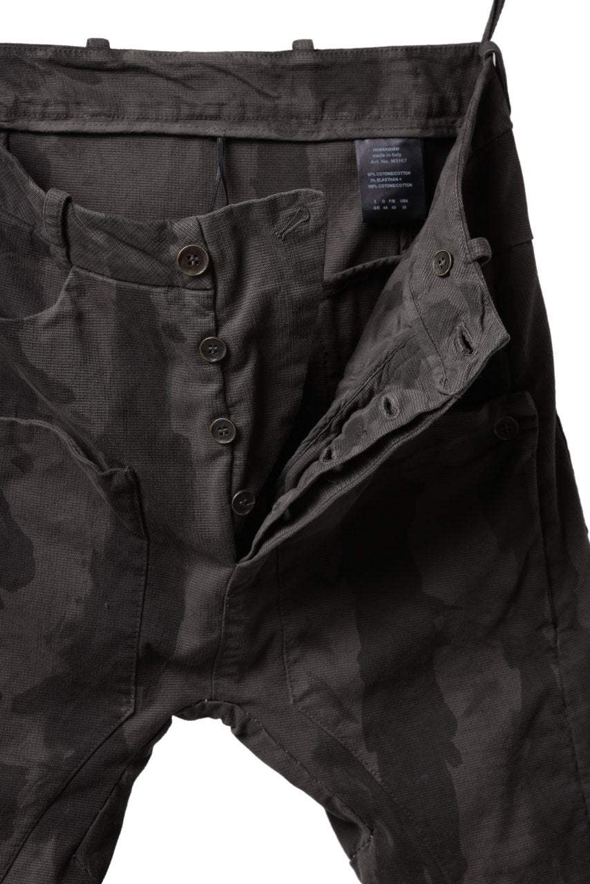 画像をギャラリービューアに読み込む, masnada SLIM GUSSET PANTS / STRETCH MICRO RIP COTTON (CAMO DUST)