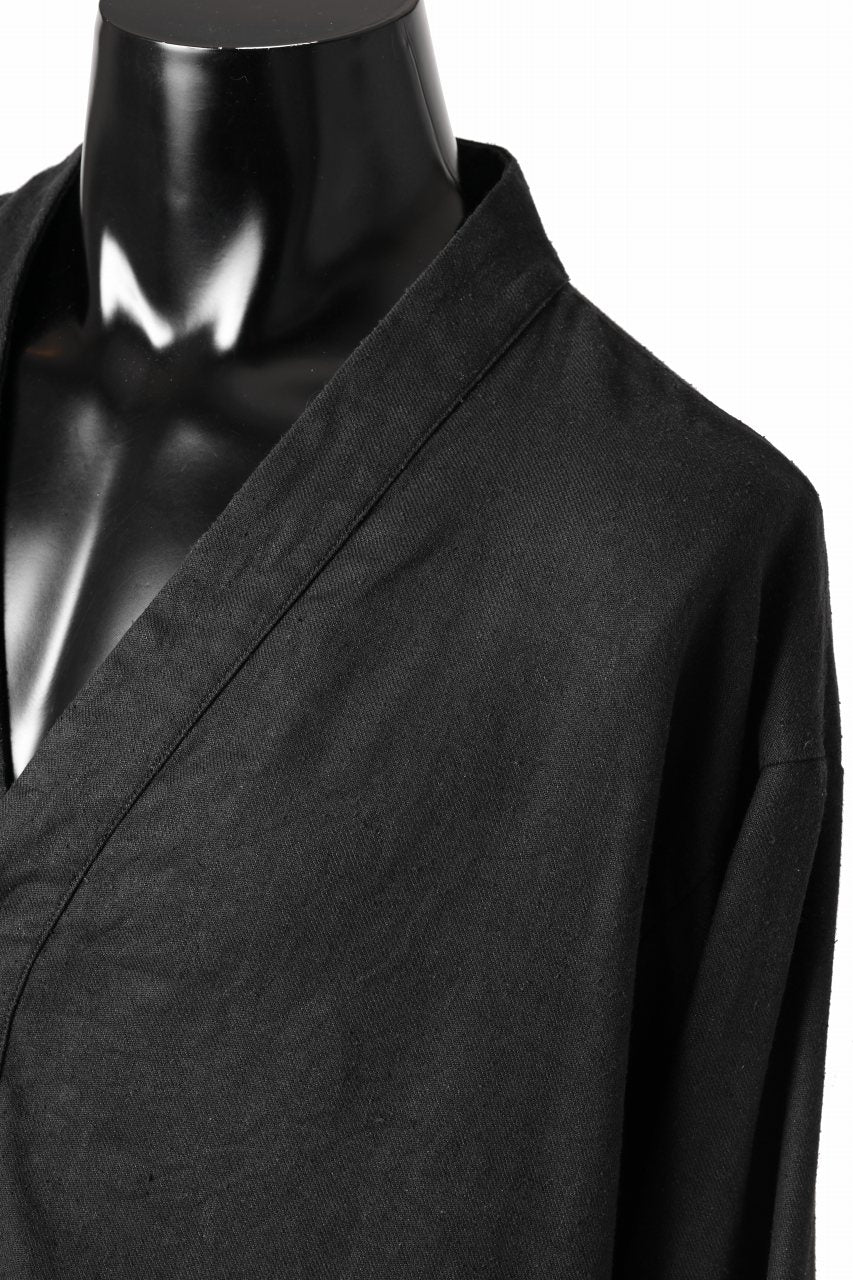 Load image into Gallery viewer, COLINA CARDIGAN SHIRT / SILK & LINEN GABARDINE (BLACK)