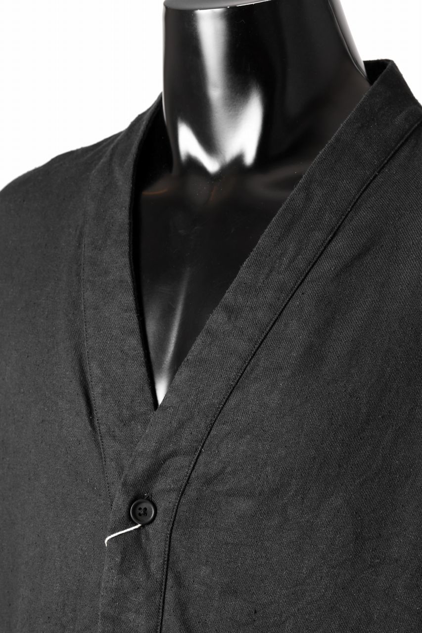 Load image into Gallery viewer, COLINA CARDIGAN SHIRT / SILK & LINEN GABARDINE (BLACK)