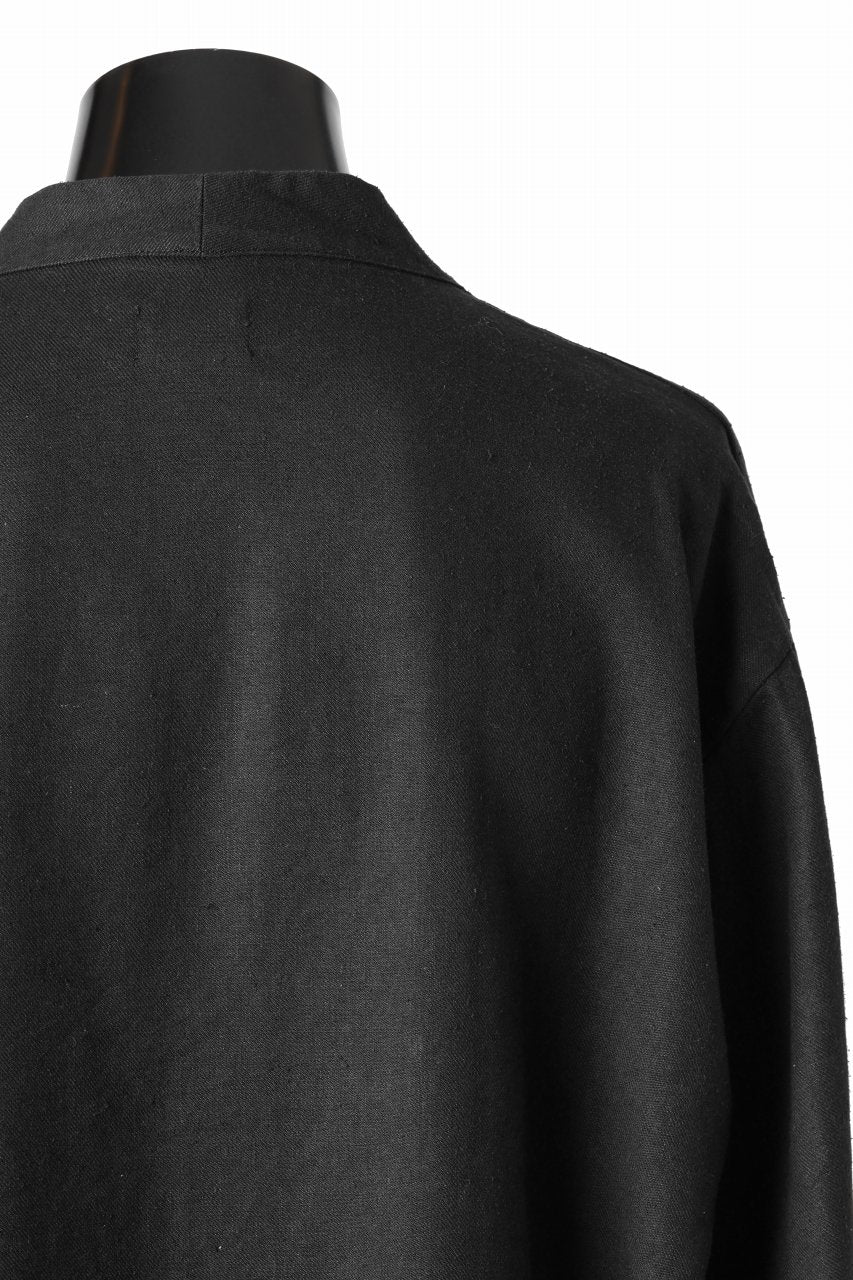 Load image into Gallery viewer, COLINA CARDIGAN SHIRT / SILK & LINEN GABARDINE (BLACK)