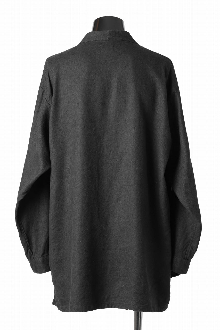 Load image into Gallery viewer, COLINA CARDIGAN SHIRT / SILK & LINEN GABARDINE (BLACK)