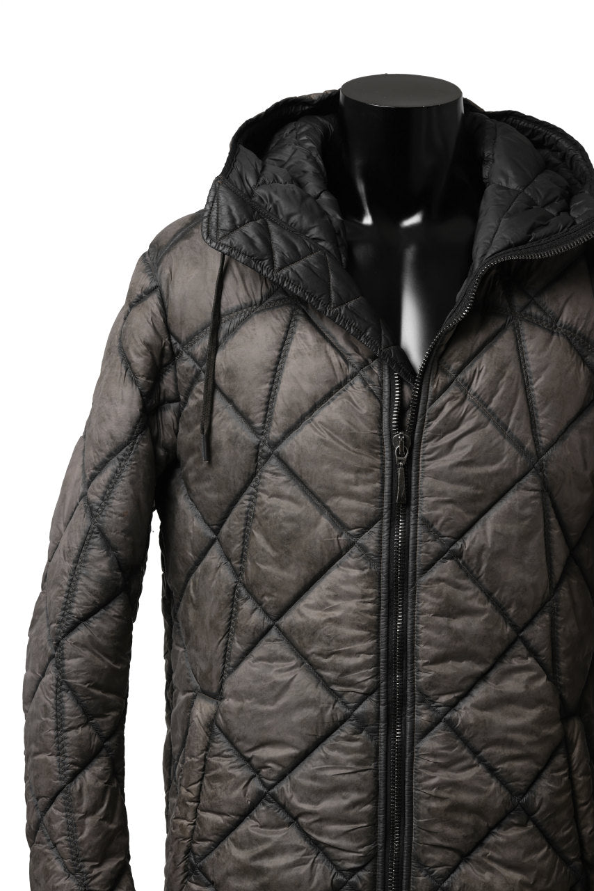 masnada QUILTED HOOD JACKET / OVER STUFFED PAPER NYLON (DUST)