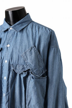 画像をギャラリービューアに読み込む, KATHARINE HAMNETT MULTI POCKET DENIM SHIRT / ORGANIC COTTON (LIGHT BLUE)