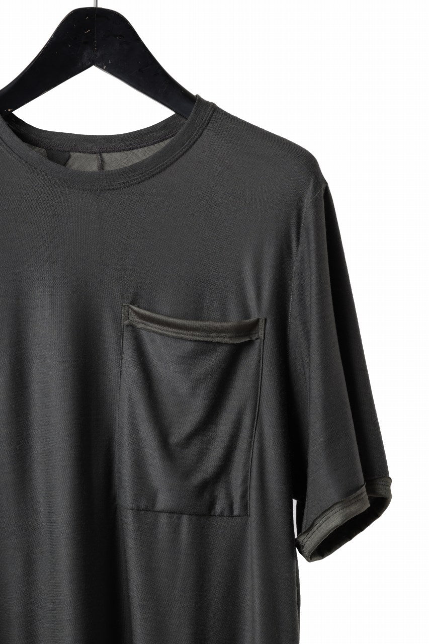 Load image into Gallery viewer, KLASICA BIG T OVER SIZED POCKET TEE / BRETHABLE  WOOL REBIRTH JERSEY (MOSS)