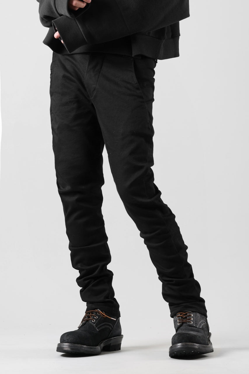 画像をギャラリービューアに読み込む, thom/krom OVER LOCKED SKINNY TROUSERS / STRETCH KNIT DENIM (BLACK)