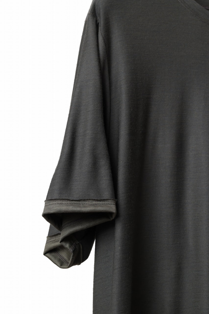 Load image into Gallery viewer, KLASICA BIG T OVER SIZED POCKET TEE / BRETHABLE  WOOL REBIRTH JERSEY (MOSS)