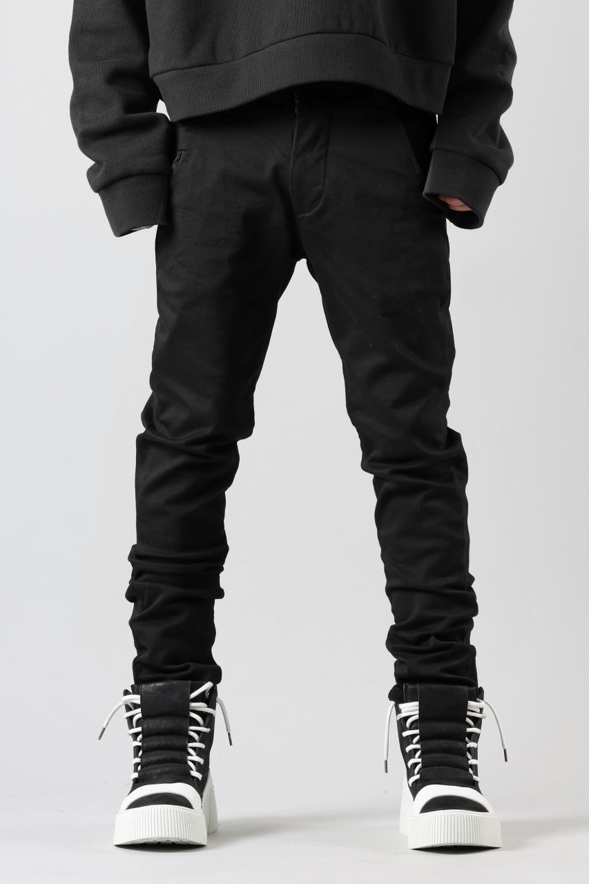 画像をギャラリービューアに読み込む, thom/krom OVER LOCKED SKINNY TROUSERS / STRETCH KNIT DENIM (BLACK)