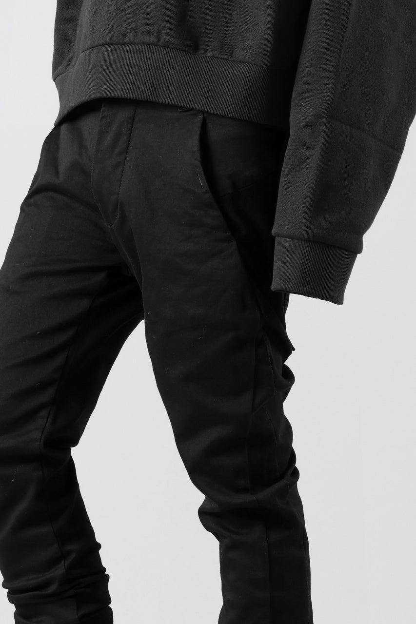 画像をギャラリービューアに読み込む, thom/krom OVER LOCKED SKINNY TROUSERS / STRETCH KNIT DENIM (BLACK)