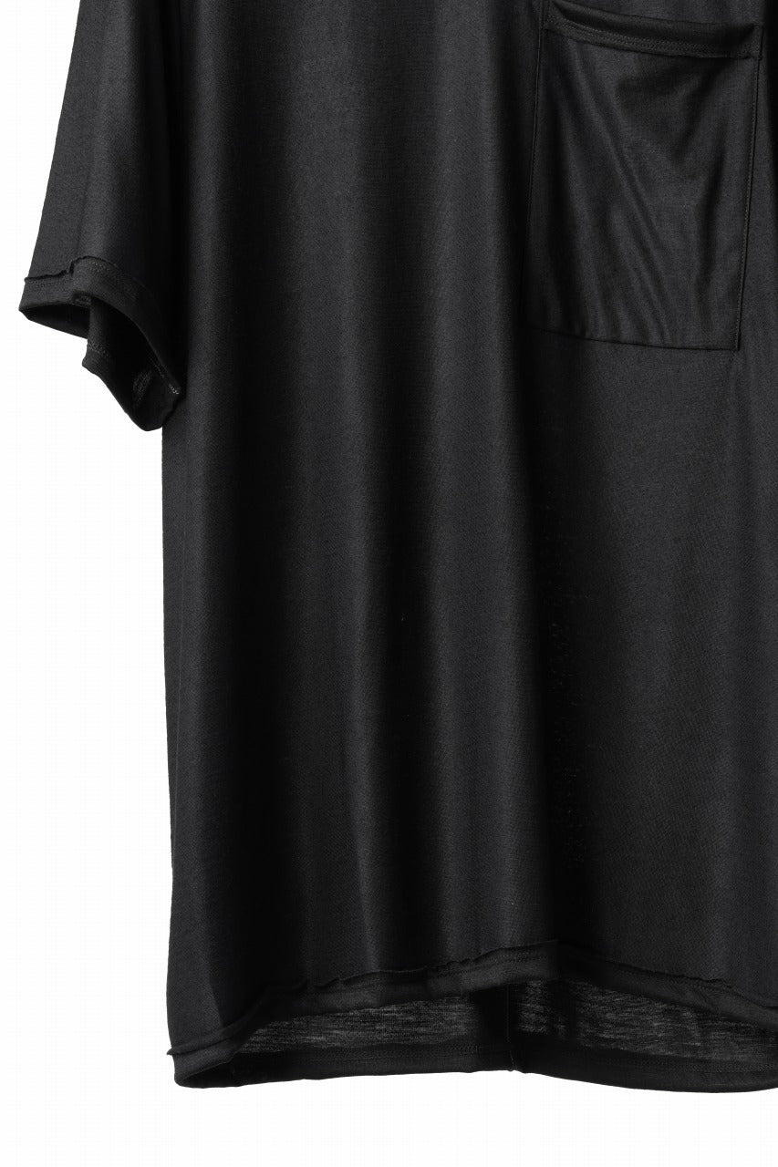 Load image into Gallery viewer, KLASICA BIG T OVER SIZED POCKET TEE / BRETHABLE  WOOL REBIRTH JERSEY (BLACK)