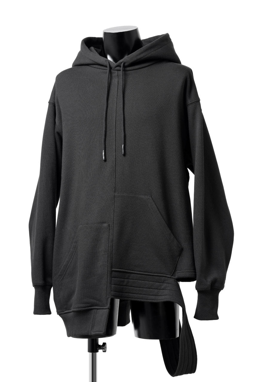 画像をギャラリービューアに読み込む, A.F ARTEFACT ASYMMETRY LOOP HEM SWEAT HOODIE (BLACK)