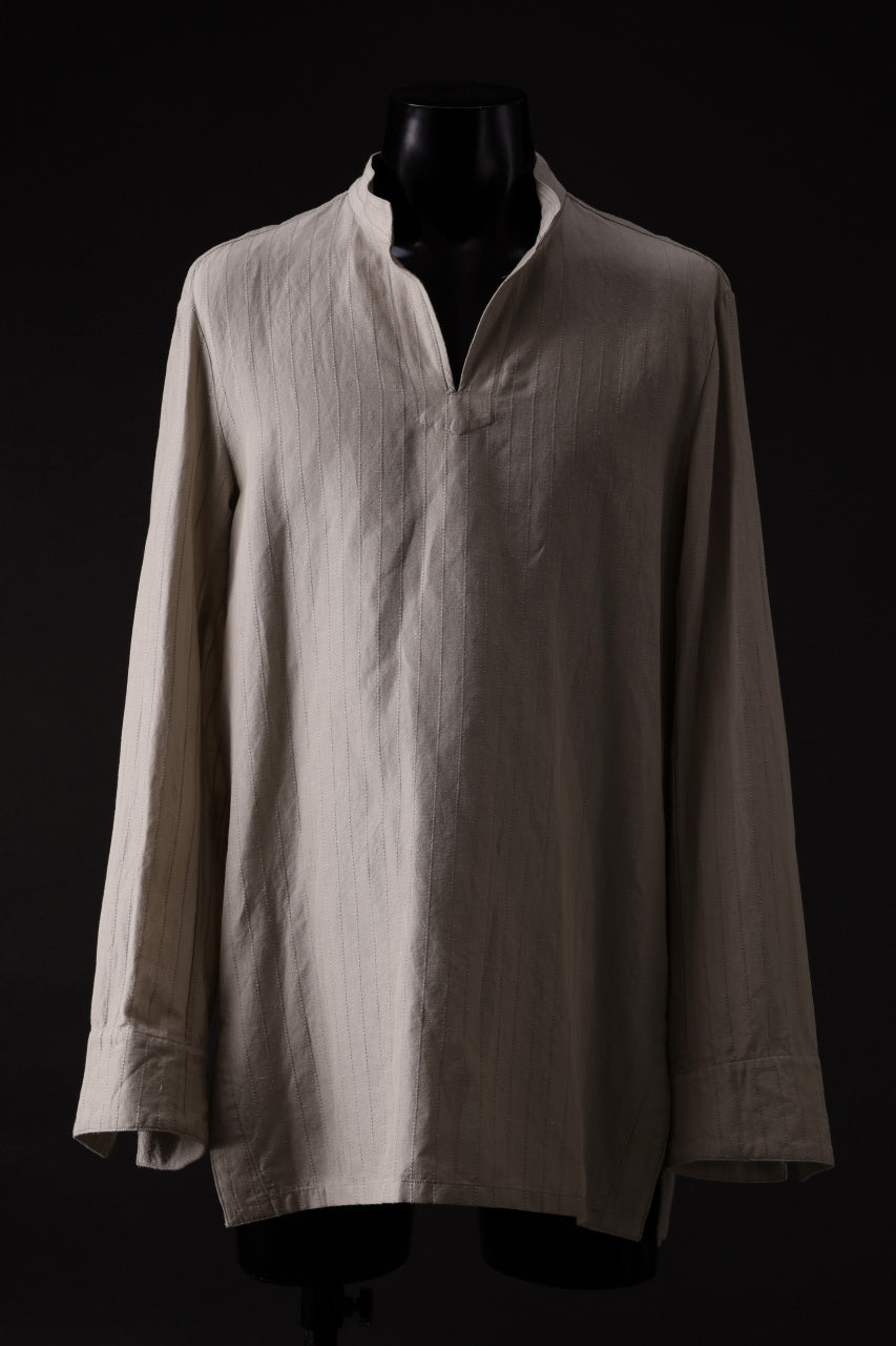 Load image into Gallery viewer, sus-sous working shirt / C53L47 dobby stripe washer (SILVER GRAY)
