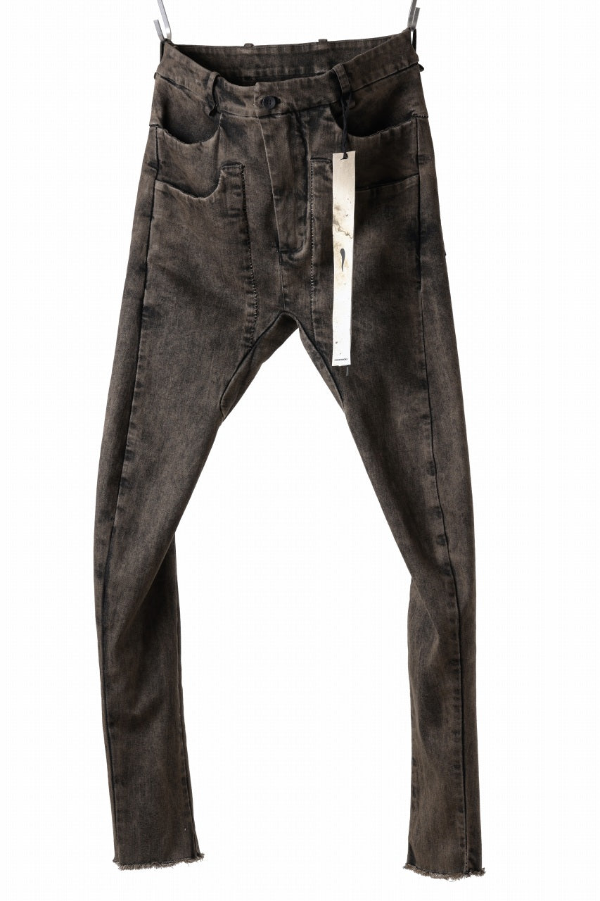 画像をギャラリービューアに読み込む, masnada LAYERED POCKET SLIM JEANS / STRETCH DENIM (BLACK CLAY)