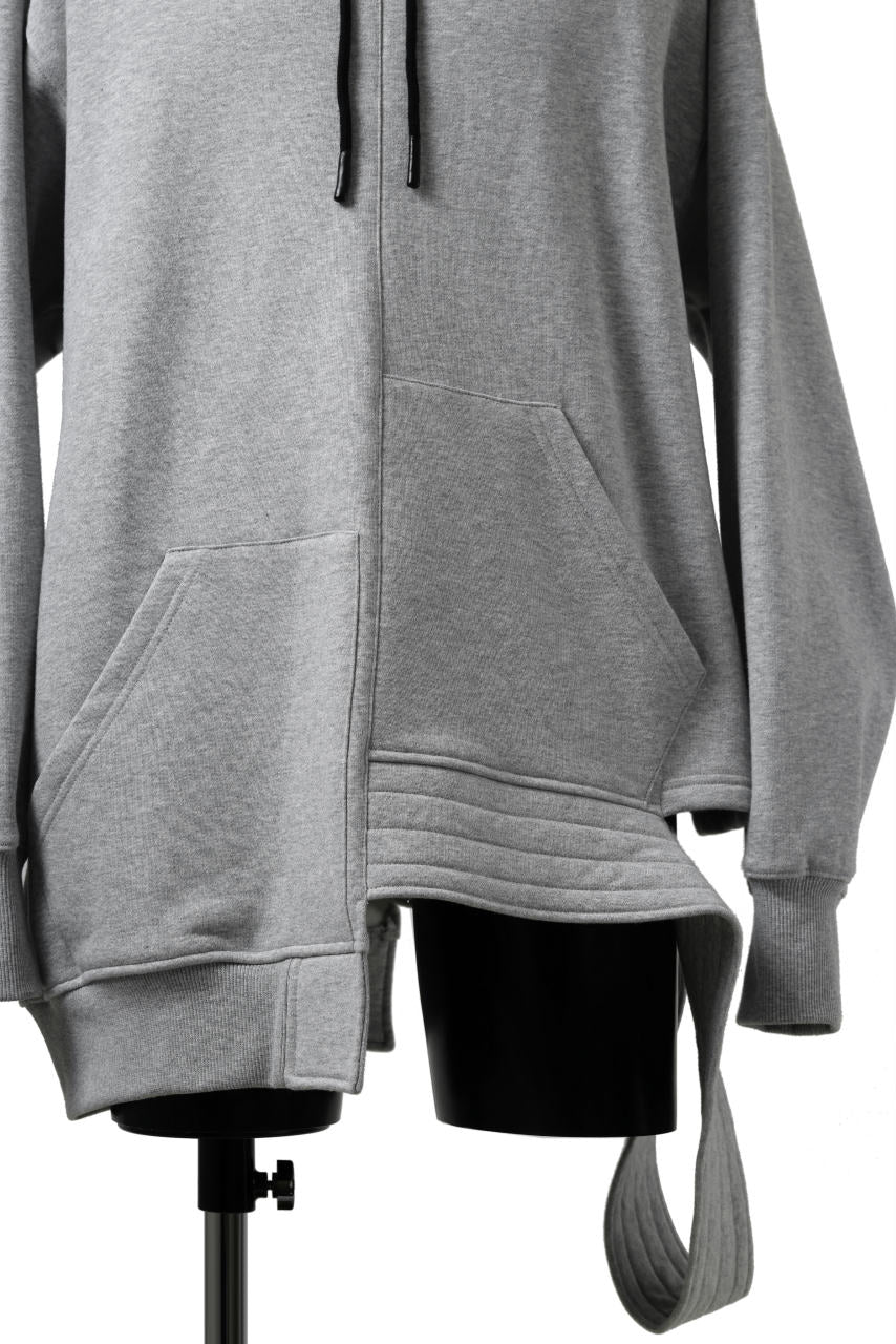 画像をギャラリービューアに読み込む, A.F ARTEFACT ASYMMETRY LOOP HEM SWEAT HOODIE (HEATHER GREY)