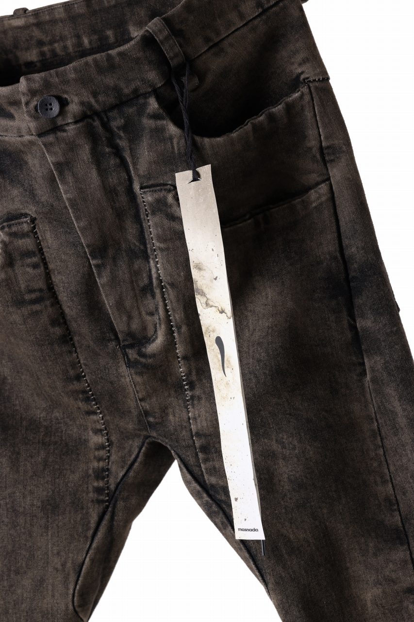 画像をギャラリービューアに読み込む, masnada LAYERED POCKET SLIM JEANS / STRETCH DENIM (BLACK CLAY)