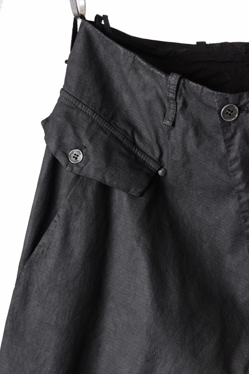 画像をギャラリービューアに読み込む, masnada RELAX FLAP POCKET PANTS / STRETCH LIGHT WEIGHT RIPSTOP (BLACK)