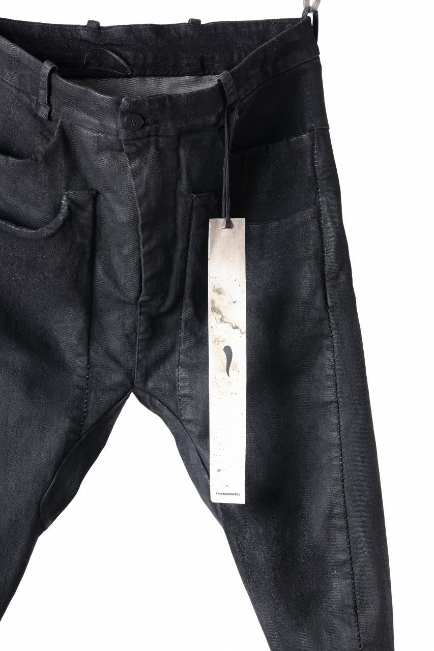 画像をギャラリービューアに読み込む, masnada LAYERED POCKET SLIM JEANS / STRETCH DENIM (BLACK)