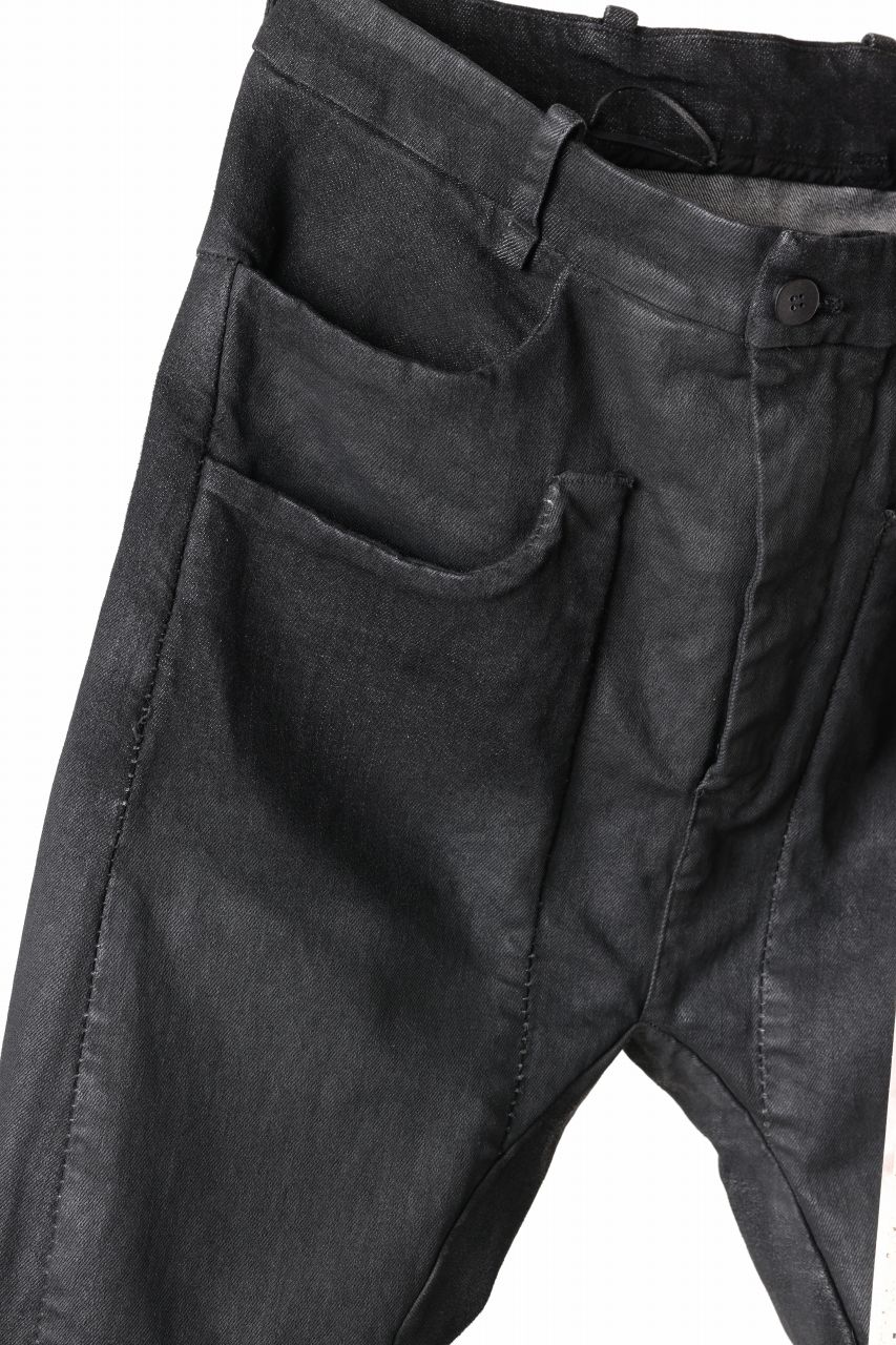 画像をギャラリービューアに読み込む, masnada LAYERED POCKET SLIM JEANS / STRETCH DENIM (BLACK)