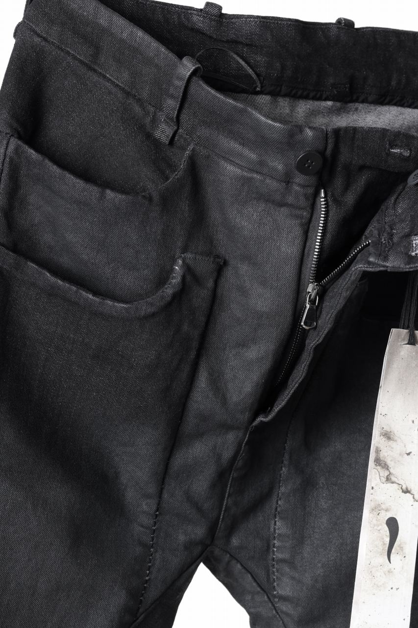 画像をギャラリービューアに読み込む, masnada LAYERED POCKET SLIM JEANS / STRETCH DENIM (BLACK)