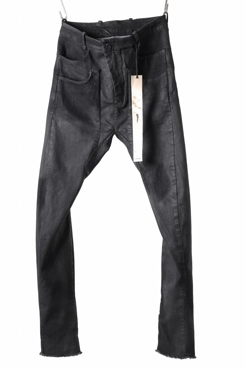 画像をギャラリービューアに読み込む, masnada LAYERED POCKET SLIM JEANS / STRETCH DENIM (BLACK)