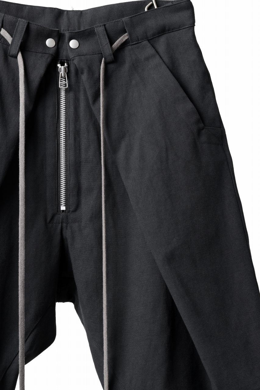画像をギャラリービューアに読み込む, A.F ARTEFACT ZIP FOLDING TUCK SHORTS / COTTON-LINEN TWILL (BLACK)