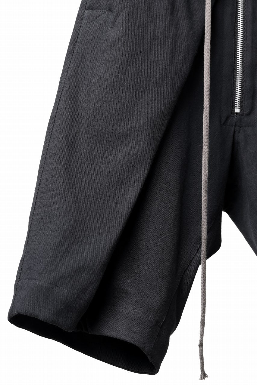 画像をギャラリービューアに読み込む, A.F ARTEFACT ZIP FOLDING TUCK SHORTS / COTTON-LINEN TWILL (BLACK)
