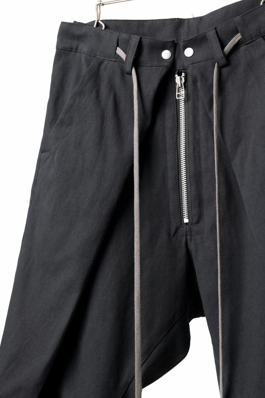 画像をギャラリービューアに読み込む, A.F ARTEFACT ZIP FOLDING TUCK SHORTS / COTTON-LINEN TWILL (BLACK)