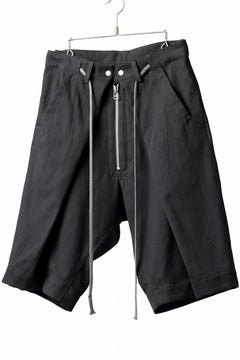 画像をギャラリービューアに読み込む, A.F ARTEFACT ZIP FOLDING TUCK SHORTS / COTTON-LINEN TWILL (BLACK)