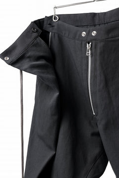 画像をギャラリービューアに読み込む, A.F ARTEFACT ZIP FOLDING TUCK SHORTS / COTTON-LINEN TWILL (BLACK)