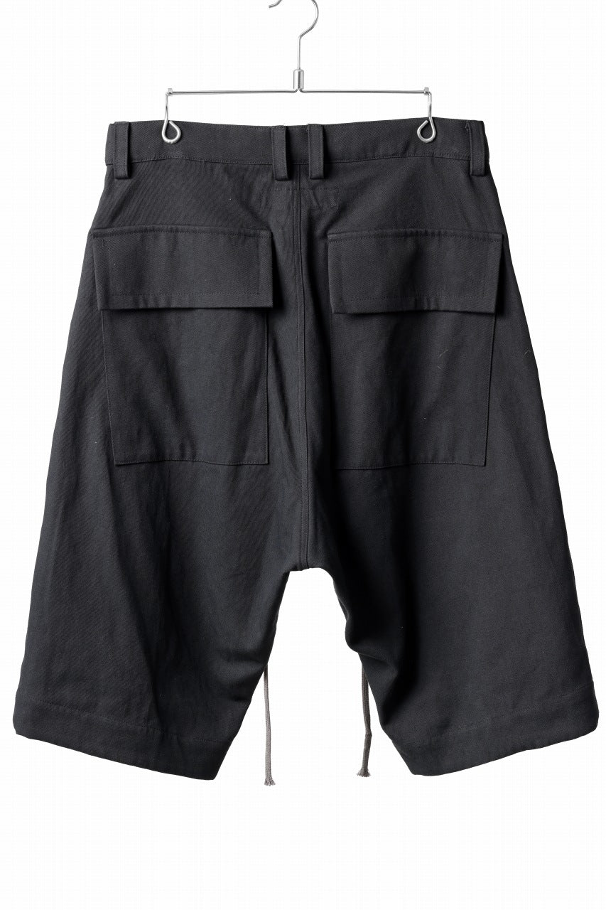 画像をギャラリービューアに読み込む, A.F ARTEFACT ZIP FOLDING TUCK SHORTS / COTTON-LINEN TWILL (BLACK)