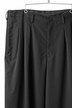 画像をギャラリービューアに読み込む, Y's for men 12 TACK WAIST PANTS / WRINKLE WOOL GABARDINE (BLACK)
