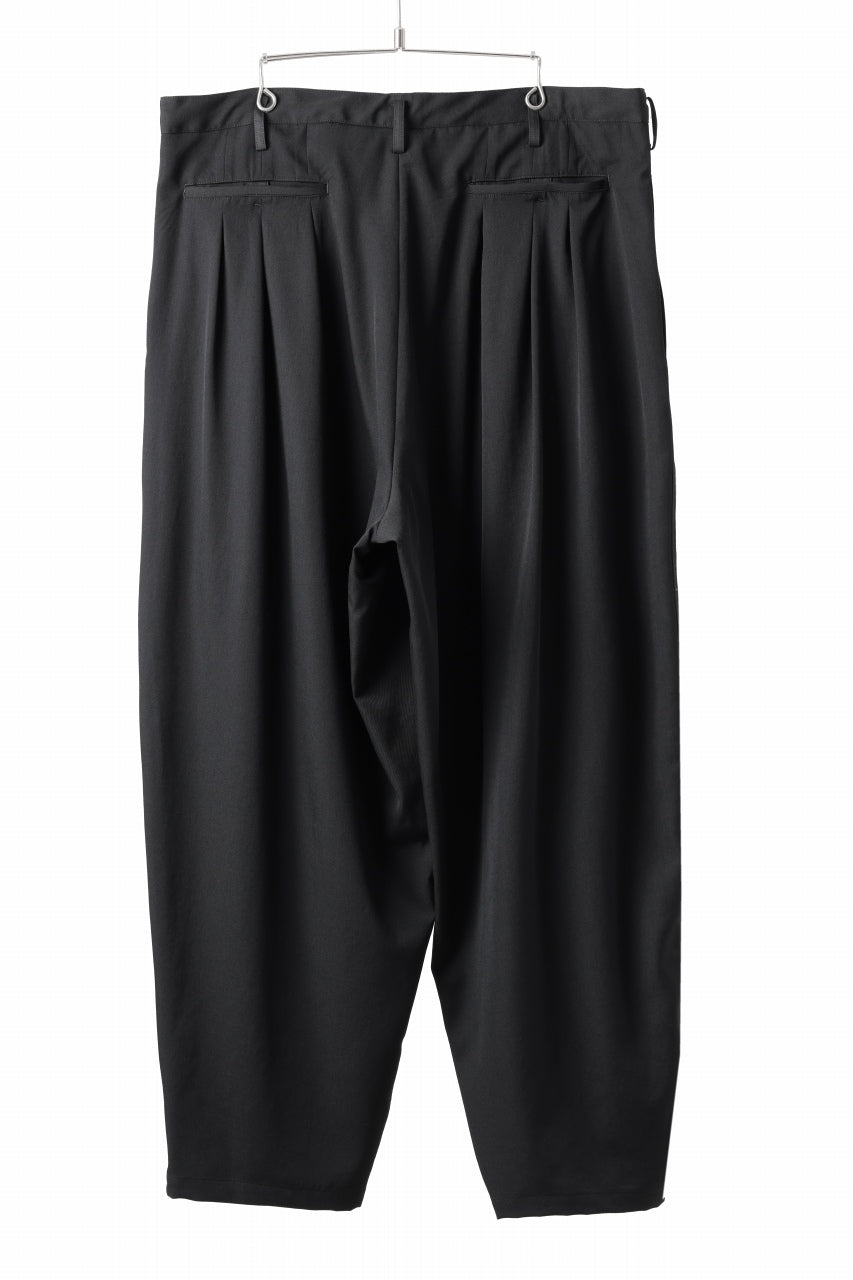 画像をギャラリービューアに読み込む, Y's for men 12 TACK WAIST PANTS / WRINKLE WOOL GABARDINE (BLACK)