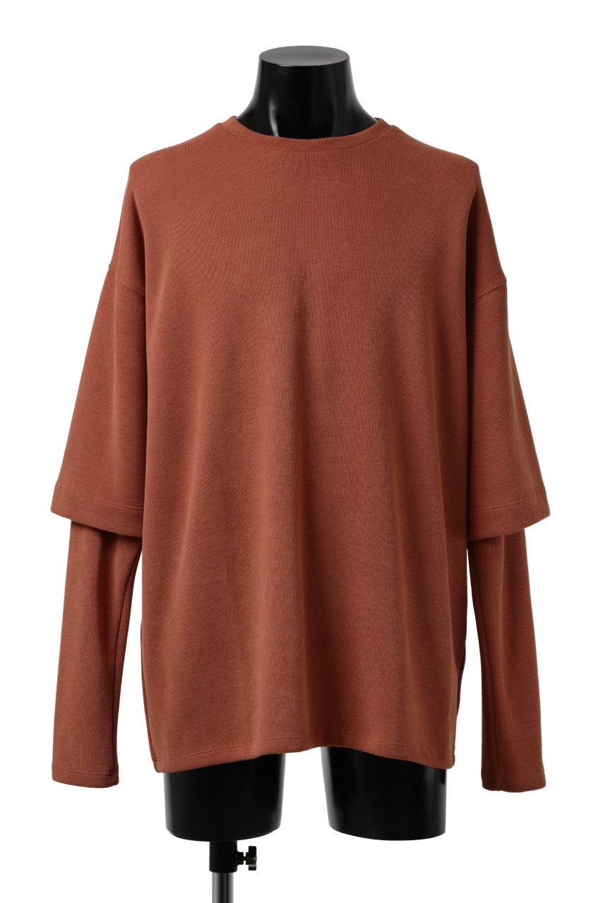 画像をギャラリービューアに読み込む, A.F ARTEFACT LAYERED SLEEVE TOP / COPE KNIT JERSEY (ORANGE)