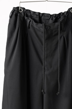 画像をギャラリービューアに読み込む, Y's for men 12 TACK WAIST PANTS / WRINKLE WOOL GABARDINE (BLACK)