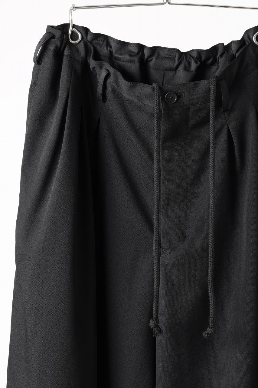 画像をギャラリービューアに読み込む, Y's for men 12 TACK WAIST PANTS / WRINKLE WOOL GABARDINE (BLACK)