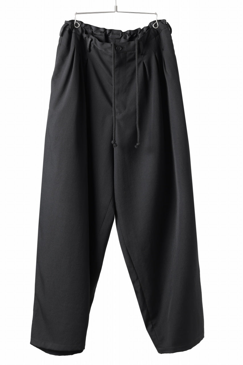 画像をギャラリービューアに読み込む, Y's for men 12 TACK WAIST PANTS / WRINKLE WOOL GABARDINE (BLACK)