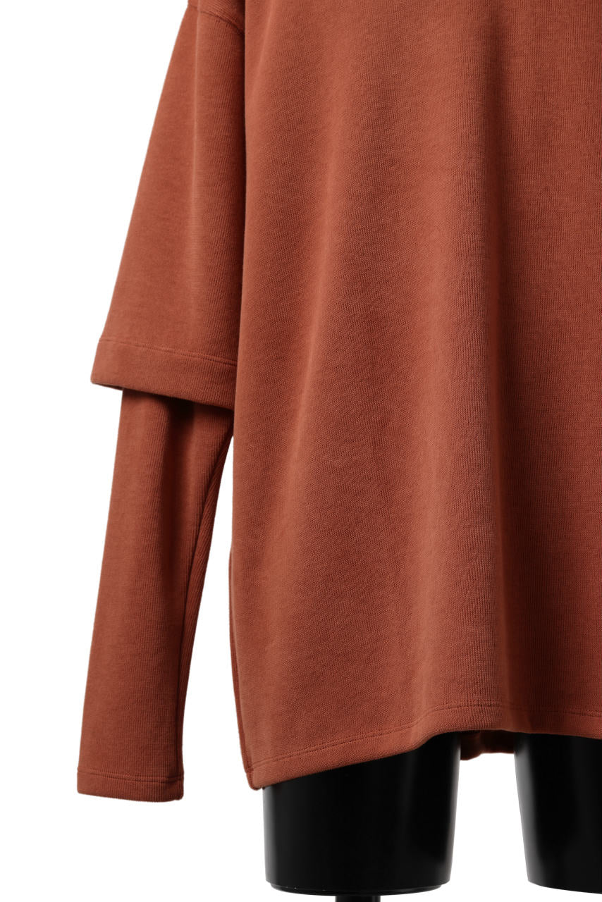 画像をギャラリービューアに読み込む, A.F ARTEFACT LAYERED SLEEVE TOP / COPE KNIT JERSEY (ORANGE)