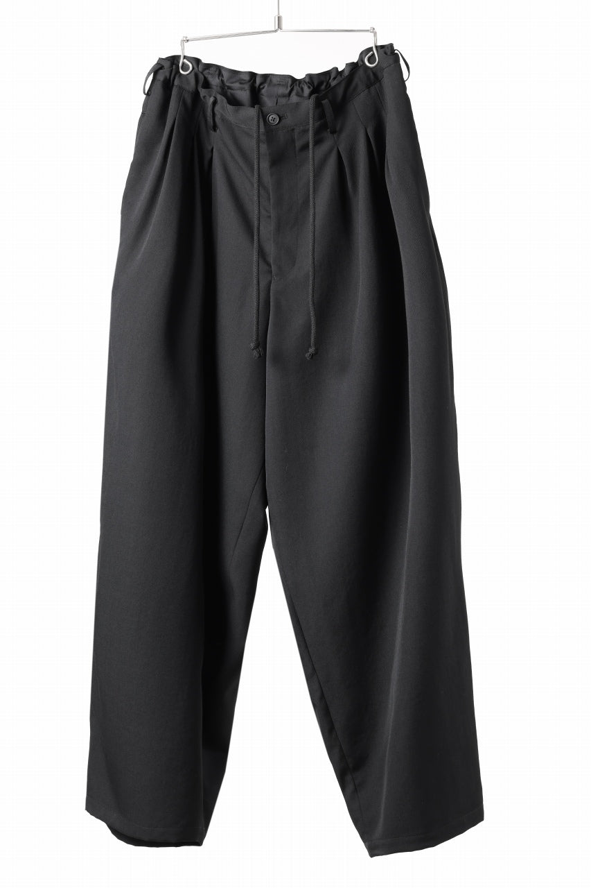 画像をギャラリービューアに読み込む, Y's for men 12 TACK WAIST PANTS / WRINKLE WOOL GABARDINE (BLACK)