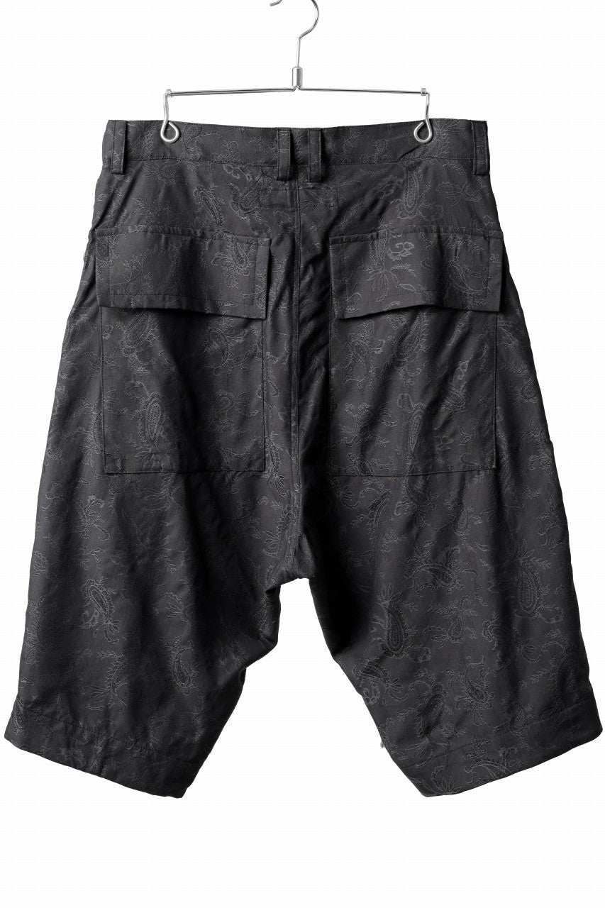 画像をギャラリービューアに読み込む, A.F ARTEFACT ZIP FOLDING TUCK SHORTS / PAISLEY JACQUARD (BLACK)